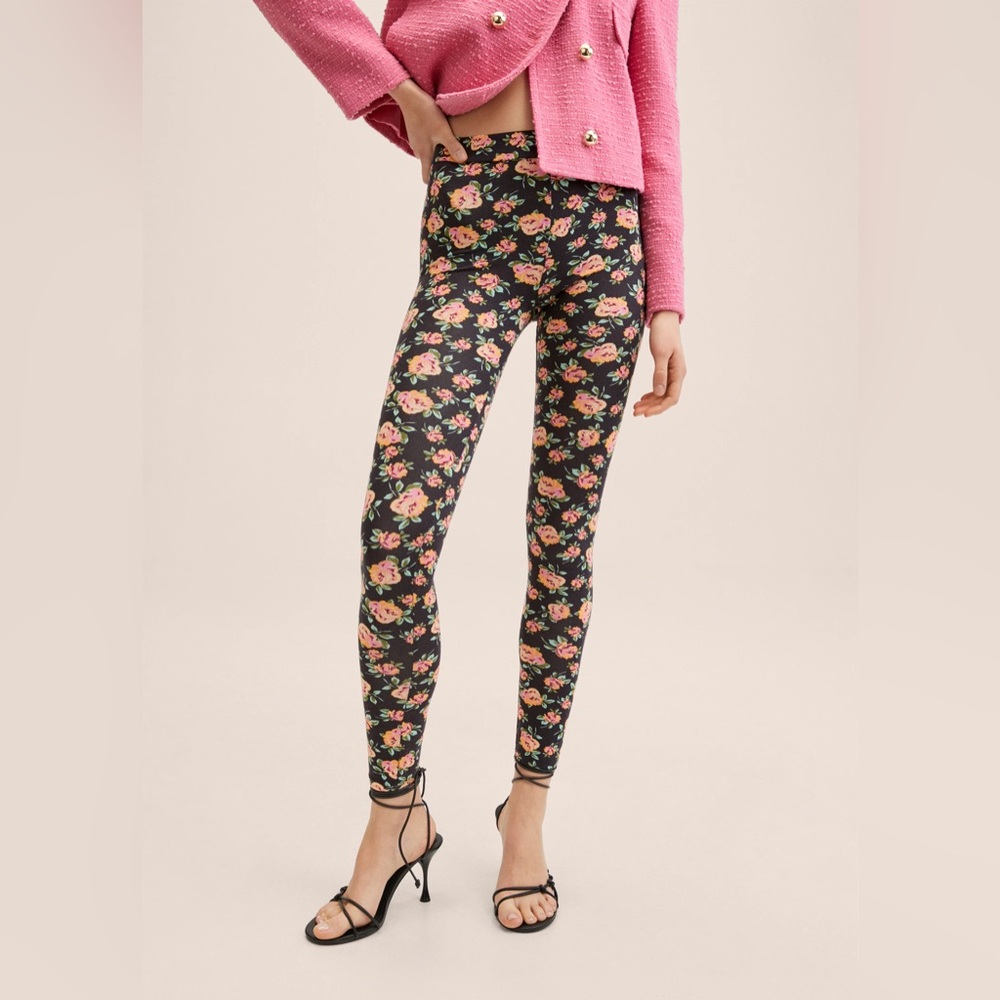 Mango Floral Print Leggings